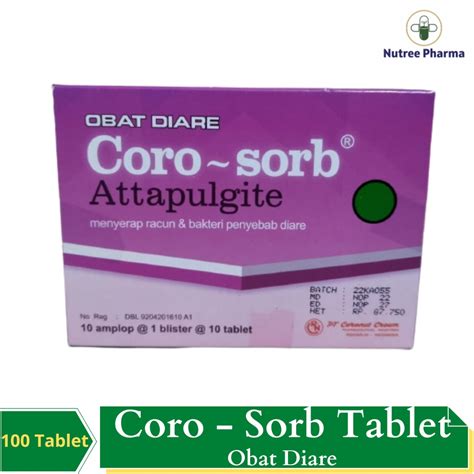 Jual Coro Sorb Corosorb Isi 100 Tablet Obat Untuk Diare Shopee