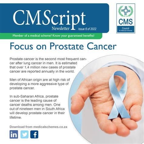 Cmscript 6 Of 2022 Focus On Prostate Cancer Prostate Cancer Is A Pmb