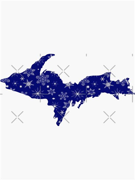 UP Upper Peninsula Michigan Yooper 906 Snowflake Snow Design Sticker