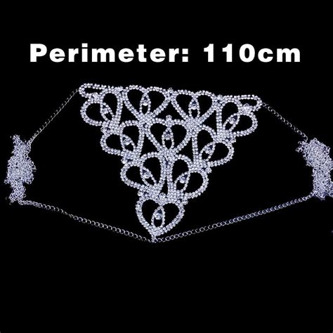 Sethain Boho Strass Unterwäsche Kette Silber Funkelnd Liebe Kristall Bikini Höschen Körperketten