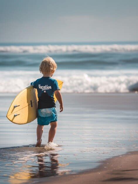 Premium Photo | A little boy with surfboard