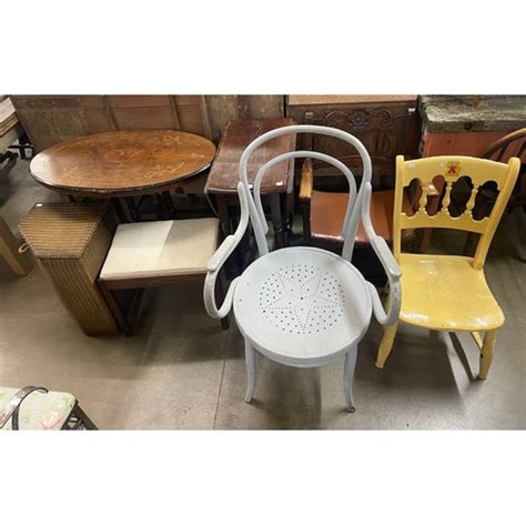 A Bentwood Chair A Drop Leaf Table And A Lloyd Loom Ottoman