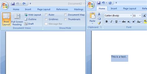 Drag And Drop Text Between Documents Editing Editing Microsoft Office Word 2007 Tutorial