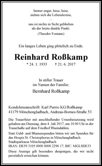 Alle Traueranzeigen F R Reinhard Ro Kamp Trauer Rp Online De