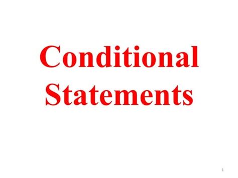 Conditional Statements If Then Statements Ppt
