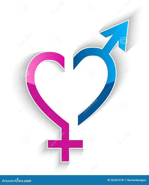 Male And Female Sex Symbol Heart Shape Concept Royalty Free Stock 82550