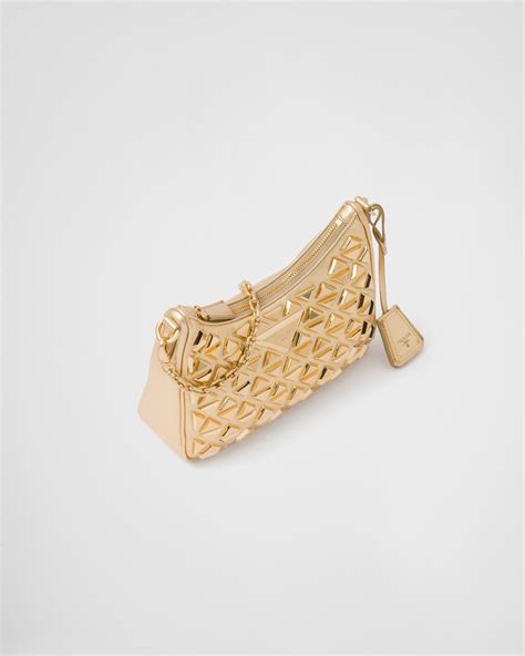 Platinum Studded Nappa Leather Mini Bag Prada