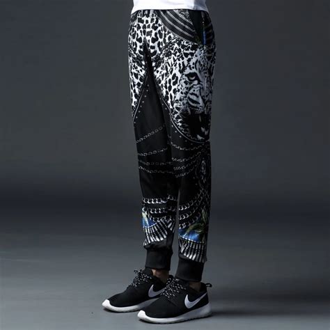 The New Leisure Sports Pants Mens Leopard Print Pants Haren Slim Mens