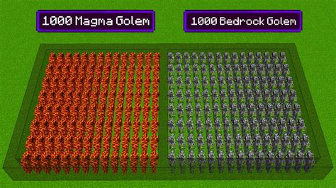 1000 Magma Golems Vs 1000 Bedrock Golems Youtube