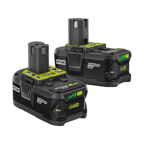 Ryobi 18 Volt One Lithium Ion Battery Pack 40 Ah 2 Pack P145 The Home Depot