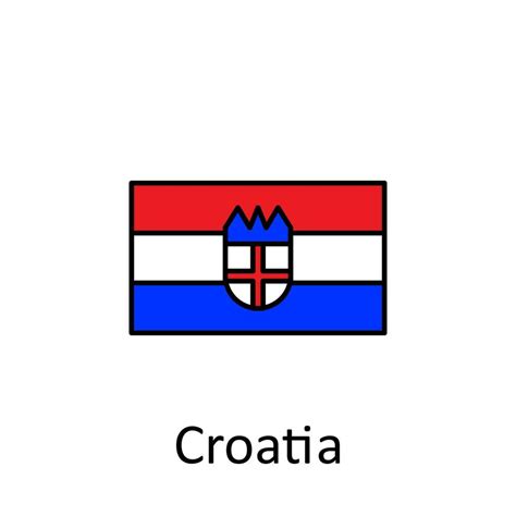 National flag of Croatia in simple colors with name vector icon illustration 23020137 Vector Art ...