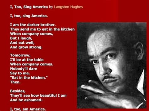 A Poem By Langston Hughes A Lincoln University Alum I Too Sing America It S Still