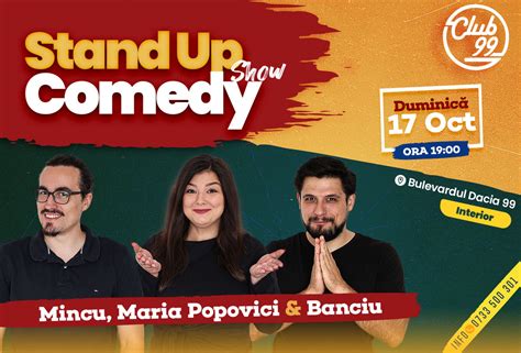 Bilete Stand Up Comedy La Club Cu Mincu Maria Popovici Banciu