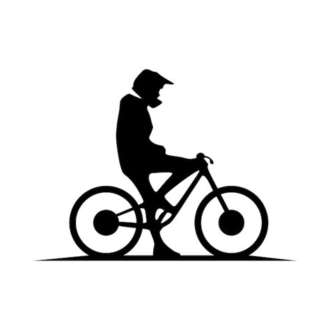 Homem Andando De Ilustra O De Silhueta De Bicicleta Vetor Premium