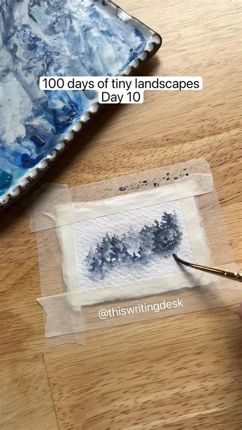 100 Days Of Tiny Landscapes Day 10 Watercolor Paintings Watercolor