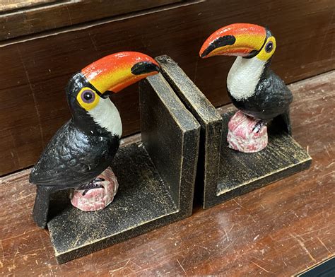 Pair Of Cast Iron Toucan Bookends Southgate Auction Rooms