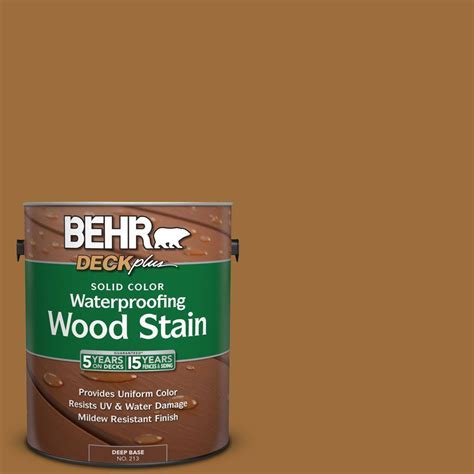 BEHR DECKplus 1 gal. #SC-146 Cedar Solid Color Waterproofing Wood Stain ...