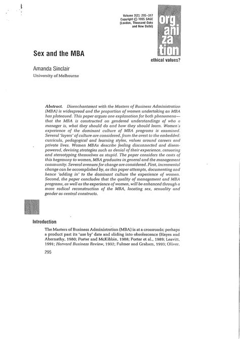 Pdf Sex And The Mba