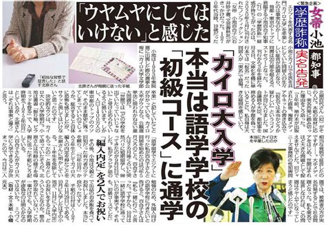 ヤハリ、学歴詐称の「うやむや」議員辞任が法の筋。ゆえ、小池百合子はダメ。 営業せきやんの憂鬱