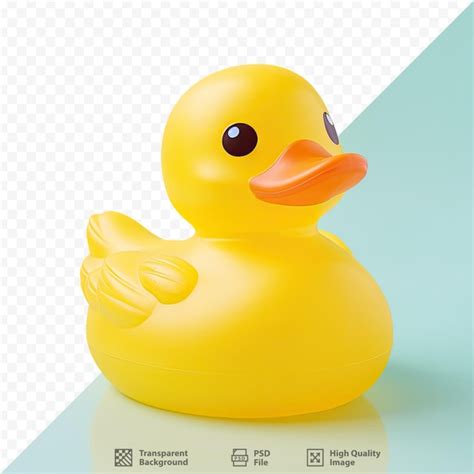 Un Pato De Goma Amarillo Con Fondo Azul Y Un Fondo Blanco Con Fondo