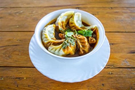 Nepali Style Tibetan Soup Steamed Fried Momo Dumpling Stock Image ...