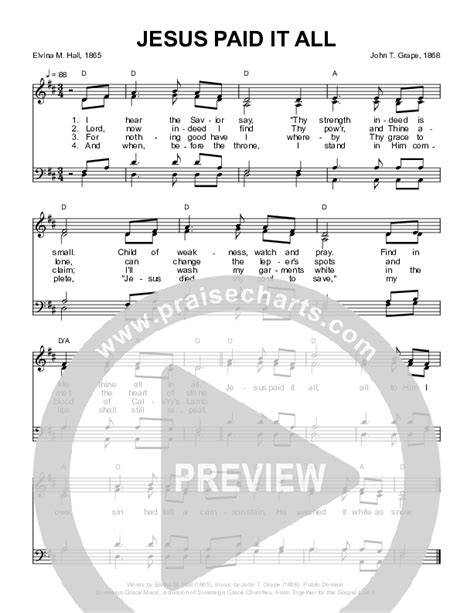 Jesus Paid It All Sheet Music Pdf Sovereign Grace Bob Kauflin