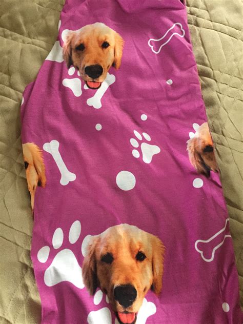 Custom Photo Pajama Pants Personalized Dog Paw And Bones Print Pants