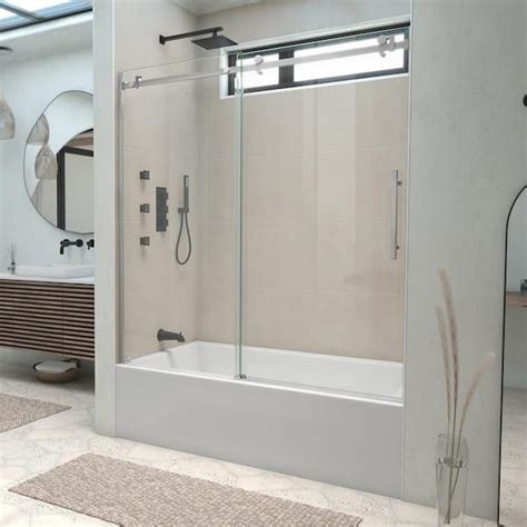 Dreamline Enigma Air 56 In To 60 In X 62 In Frameless Sliding Tub