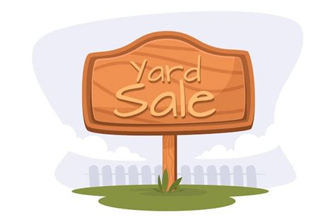 Premium Vector | Cartoon yard sale sign