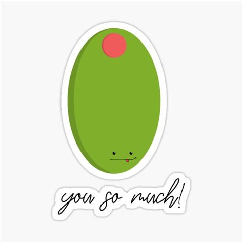 Cute Kawaii Olive Pun Quirky Design Sticker For Sale By Miller