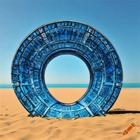 Blue Stargate On A Sunny Beach On Craiyon