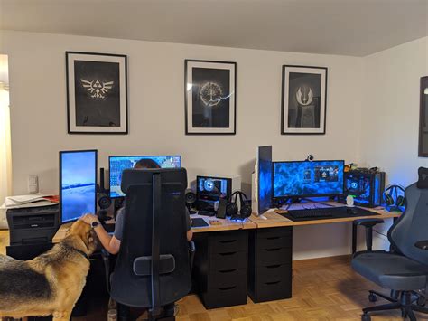 Couples Battle Station Complete Gaming Desk Setup Computer Setup Pc