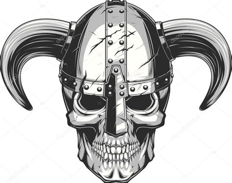 Viking Skull Helmet Viking Skull In Helmet Stock Vector Andrey