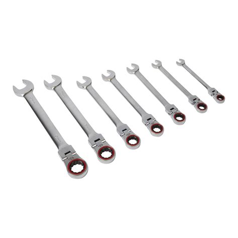 Flexi Head Ratchet Combination Spanner Set Pc Metric Building