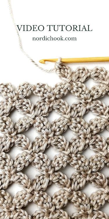 Crochet Stitch Video Tutorial How To Make The Diagonal Leaf Grid