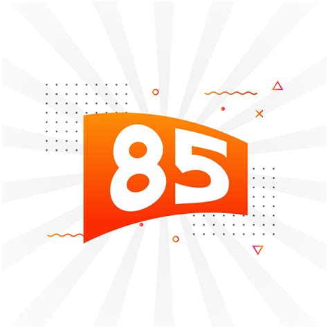 85 number vector font alphabet. Number 85 with decorative element stock ...