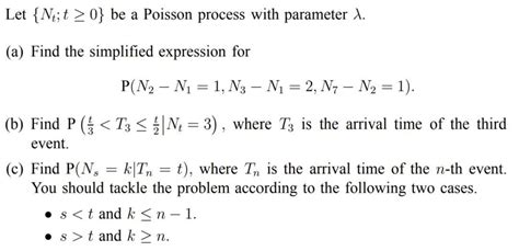 Let Nt T 0 Be A Poisson Process With Parameter Chegg