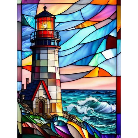 DIY 5D Stained Glass Diamond Painting Kits