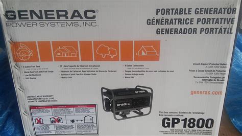 Generac Gp Watt Portable Gas Generator Watt Start Up W