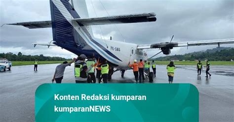 Pecah Ban Pesawat Sam Air Tergelincir Di Bandara Internasional