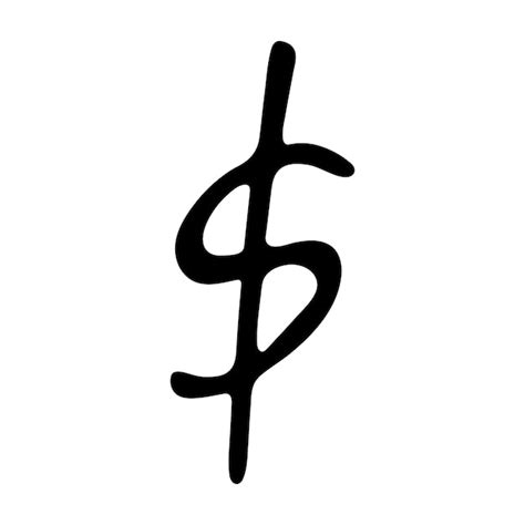 Premium Vector Hand Drawn Dollar Currency Symbol Brush Stroke Doodle