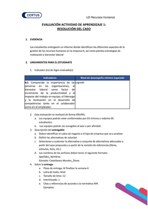 Lineamientos de evaluación AA1 docx UD Recursos Humanos EVALUACIÓN