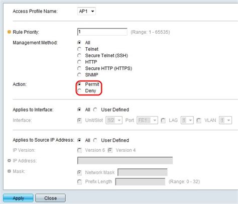 Management Access Method Profile Rules Configuration On Sx500 Series