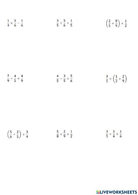 Order Of Operations Fractions Worksheet Education Worksheets