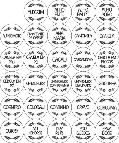 Etiquetas Adesivas Em Vinil Para Temperos E Mantimentos