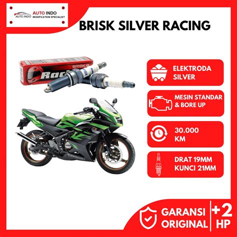 Jual Busi Motor Racing Ninja 150RR 2 Tak Busi Brisk Silver Racing L10SL