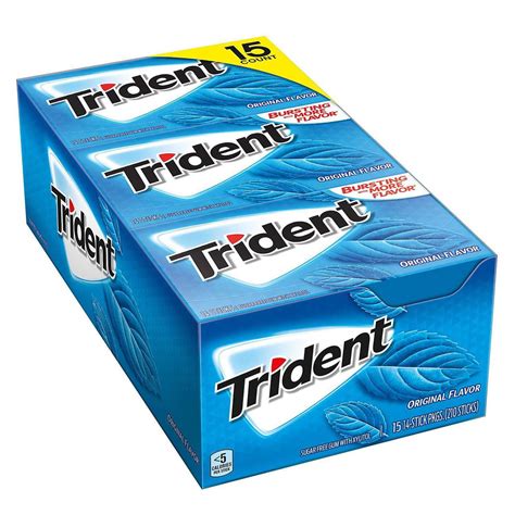 Trident Original Sugar Free Gum 14 Ct 15 Pks Pack Of 2 Walmart