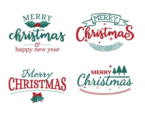 Premium Vector Merry Christmas Lettering Badge On White Background