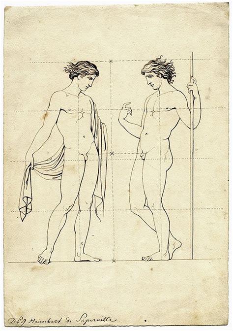 Two Standing Naked Youths By David Humbert De Superville Artvee