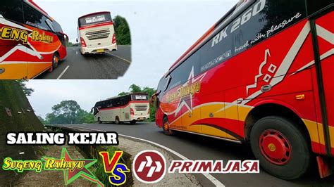 Kalah Telak Saling Kejar Bus Sugeng Rahayu VS Primajasa Di Tanjakan